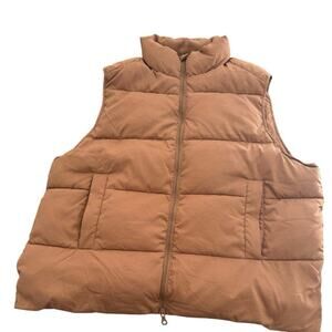 Girlfriend Collective Everyone Puffer Vest size 9 (4x) Brown color